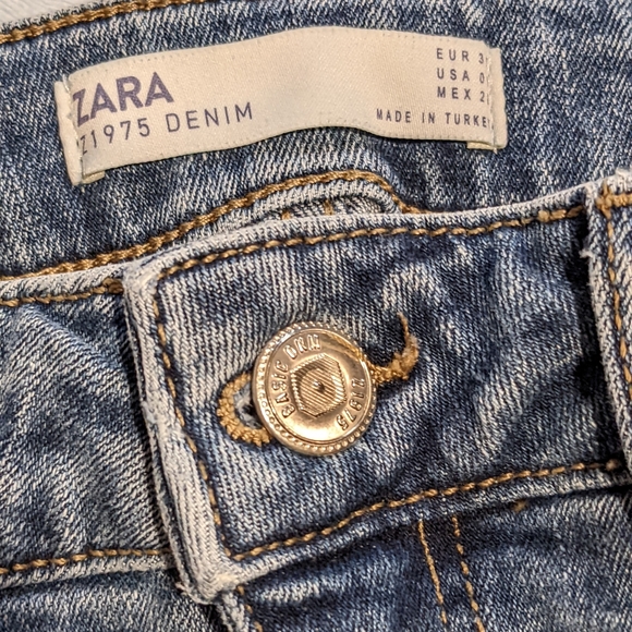 Zara Basic Z1975 Raw Hem Skinny Jeans Women's 6 - Picture 5 of 9